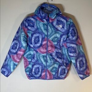 NEW! The North Face Reversible Perrito Puffer Hooded Jacket. Girl’s L (14/16).